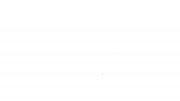Linea nera icona guanto da boxe isolato su sfondo bianco. Animazione grafica 4K Video motion — Video Stock