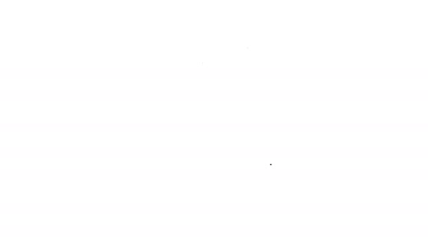 Línea negra Icono de televisión retro aislado sobre fondo blanco. Señal de televisión. Animación gráfica de vídeo 4K — Vídeo de stock