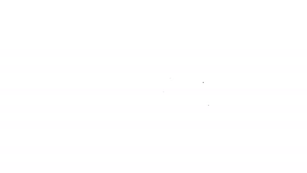 Ligne noire Empile icône de trésorerie de papier-monnaie isolé sur fond blanc. Des piles de billets de banque. Monnaie fiduciaire. Animation graphique de mouvement vidéo 4K — Video