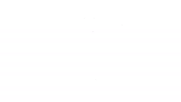 Черная линия Pickaxe значок изолирован на белом фоне. Видеографическая анимация 4K — стоковое видео