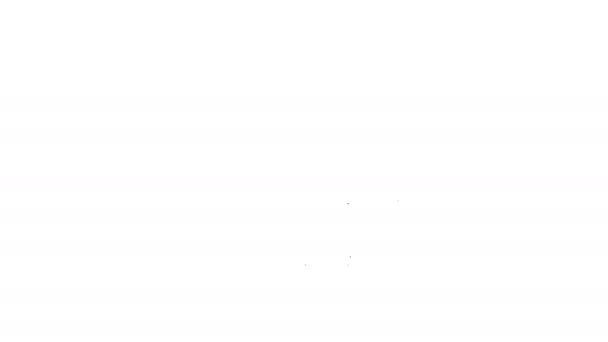 Černá čára Kovboj boot ikona izolované na bílém pozadí. Grafická animace pohybu videa 4K — Stock video