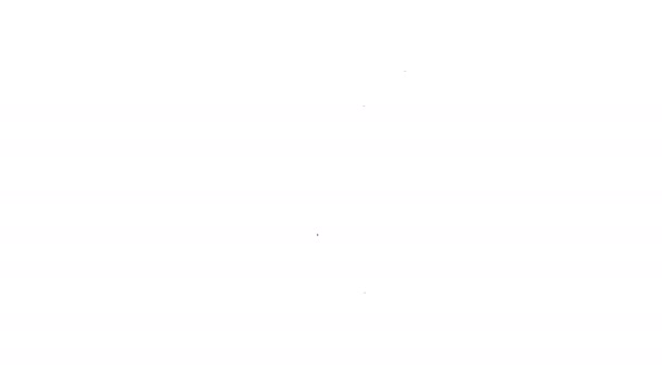 Černá čára Soda plechovka s ikonou pitné slámy izolované na bílém pozadí. Grafická animace pohybu videa 4K — Stock video