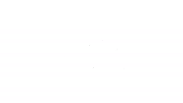 Czarna linia Ikona skutera śnieżnego odizolowana na białym tle. Znak skutera śnieżnego. Ekstremalny sport. 4K Animacja graficzna ruchu wideo — Wideo stockowe