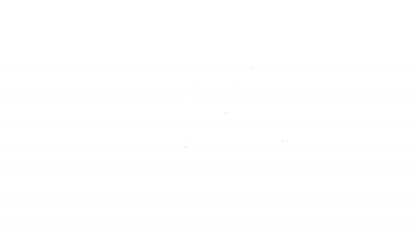 Siyah çizgi bisiklet simgesi beyaz arkaplanda izole edildi. Bisiklet yarışı. Olağanüstü bir spor. Spor malzemeleri. 4K Video hareketli grafik canlandırması