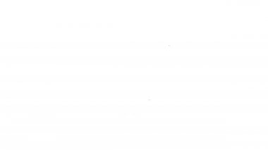 Siyah çizgi boks eldiveni simgesi beyaz arkaplanda izole edildi. 4K Video hareketli grafik canlandırması