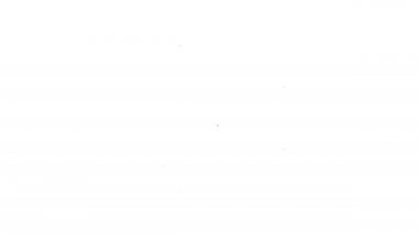 Siyah çizgi uçan İHA ikonu beyaz arka planda izole edildi. Video ve fotoğraf makinesi sembollü dörtlü helikopter. 4K Video hareketli grafik canlandırması