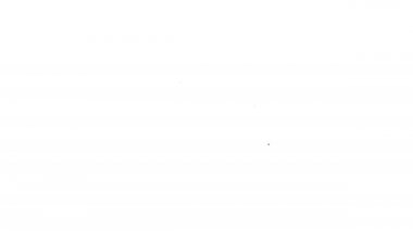 Siyah çizgi Eylem ekstrem kamera simgesi beyaz arkaplanda izole edildi. Ekstrem sporları çekmek için video kamera ekipmanı. 4K Video hareketli grafik canlandırması