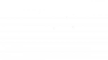 Siyah çizgi sürat teknesi simgesi beyaz arkaplanda izole edildi. 4K Video hareketli grafik canlandırması