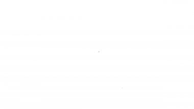 Siyah çizgi Windsurfing simgesi beyaz arkaplanda izole edildi. 4K Video hareketli grafik canlandırması