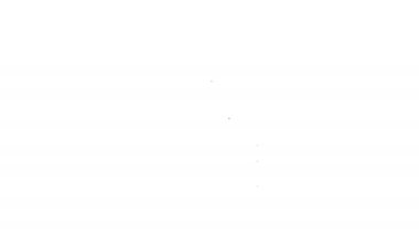 Siyah çizgi kayak kaldırma simgesi beyaz arkaplanda izole edildi. 4K Video hareketli grafik canlandırması