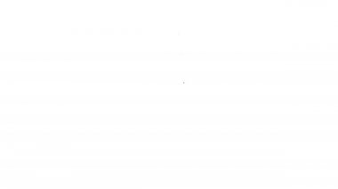 Beyaz arka planda izole edilmiş siyah çizgi su ikonu. Soda su içme tabelası. 4K Video hareketli grafik canlandırması