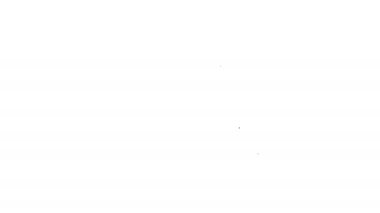 Siyah çizgi peynir simgesi beyaz arkaplanda izole edilmiş. 4K Video hareketli grafik canlandırması