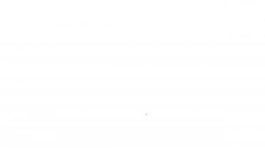 Siyah çizgi bira şişesi ikonu beyaz arka planda izole edilmiş. 4K Video hareketli grafik canlandırması