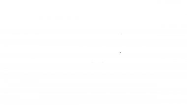 Siyah çizgi okul binası simgesi beyaz arka planda izole edildi. 4K Video hareketli grafik canlandırması