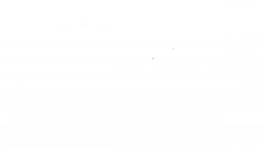 Siyah çizgi kitap simgesi beyaz arkaplanda izole edildi. 4K Video hareketli grafik canlandırması