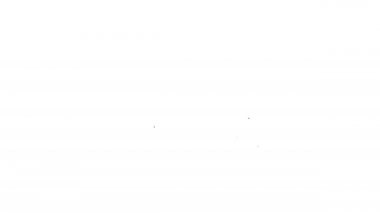 Siyah çizgi bilgisayar monitörü simgesi beyaz arkaplanda izole edildi. Bilgisayar bileşeni işareti. 4K Video hareketli grafik canlandırması