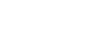 Siyah çizgi test tüpü ve matarası. Beyaz arka planda izole edilmiş kimyasal laboratuvar ikonu. Laboratuvar cam levhası. 4K Video hareketli grafik canlandırması