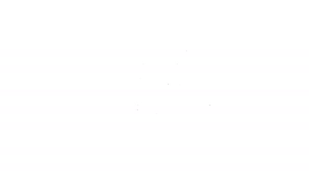 Icono de Bicicleta de línea negra aislado sobre fondo blanco. Carrera de bicicletas. Deporte extremo. Equipamiento deportivo. Animación gráfica de vídeo 4K — Vídeo de stock