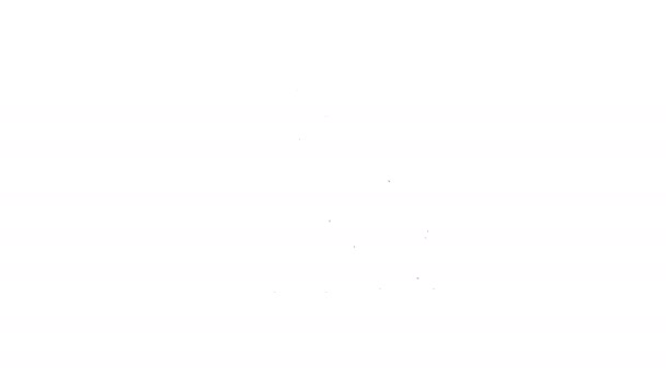 Icono de patín de línea negra aislado sobre fondo blanco. Animación gráfica de vídeo 4K — Vídeo de stock