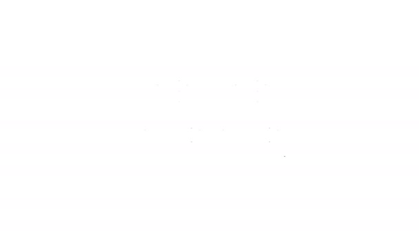 Черная линия Сноуборд значок изолирован на белом фоне. Значок сноуборда. Экстремальный спорт. Спортивное оборудование. Видеографическая анимация 4K — стоковое видео