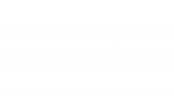 Zwarte lijn deltavlieger pictogram geïsoleerd op witte achtergrond. Extreme sport. 4K Video motion grafische animatie — Stockvideo