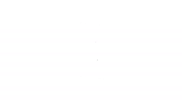 Black Line Longboard oder Skateboard Cruiser Symbol isoliert auf weißem Hintergrund. Extremsport. Sportgeräte. 4K Video Motion Grafik Animation — Stockvideo