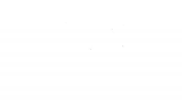 Черная линия Значок катера изолирован на белом фоне. Видеографическая анимация 4K — стоковое видео