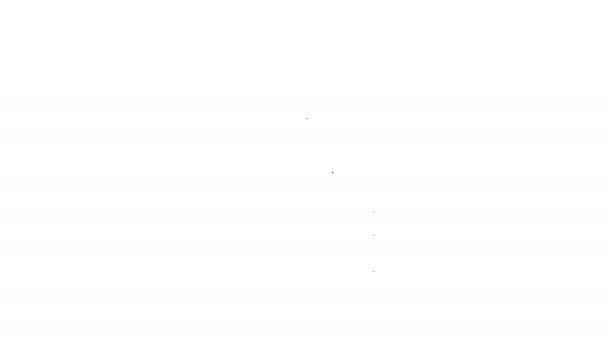 Linha preta Ícone de elevação de esqui isolado no fundo branco. Animação gráfica em movimento de vídeo 4K — Vídeo de Stock