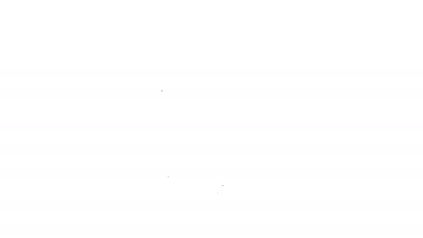Czarna linia Szkło z ikoną wody izolowane na białym tle. Szkło sodowe. 4K Animacja graficzna ruchu wideo — Wideo stockowe