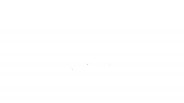 Línea negra Icono de gota y lupa aislado sobre fondo blanco. Animación gráfica de vídeo 4K — Vídeo de stock