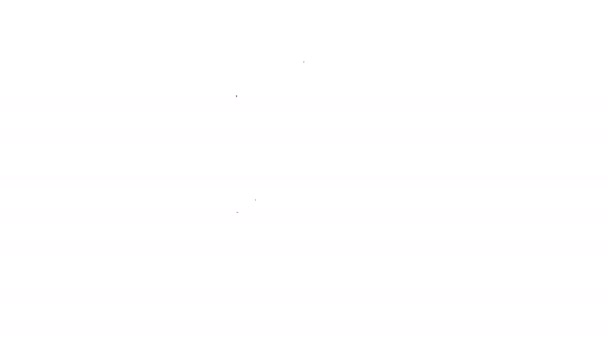 Schwarze Linie Glas mit Wassersymbol isoliert auf weißem Hintergrund. Sodaglas vorhanden. 4K Video Motion Grafik Animation — Stockvideo
