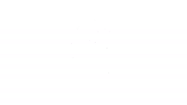 Línea negra Icono de grifo de agua aislado sobre fondo blanco. Animación gráfica de vídeo 4K — Vídeo de stock