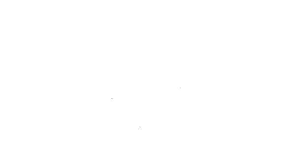 Línea negra Icono de gota de agua aislado sobre fondo blanco. Animación gráfica de vídeo 4K — Vídeo de stock