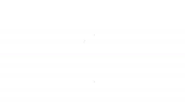 Línea negra Tubo de ensayo con icono de gota de agua aislado sobre fondo blanco. Animación gráfica de vídeo 4K — Vídeos de Stock