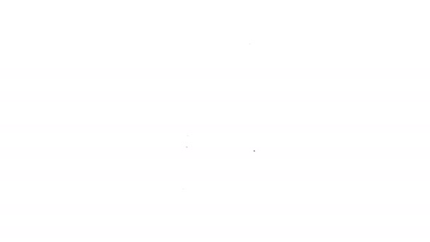 Linea nera Vodka con icona di pepe e vetro isolata su sfondo bianco. Alcol nazionale ucraino. Animazione grafica 4K Video motion — Video Stock