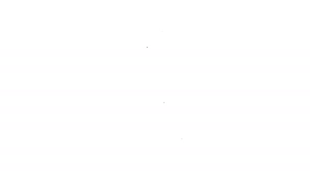 Línea negra Botella de coñac o brandy icono aislado sobre fondo blanco. Animación gráfica de vídeo 4K — Vídeo de stock