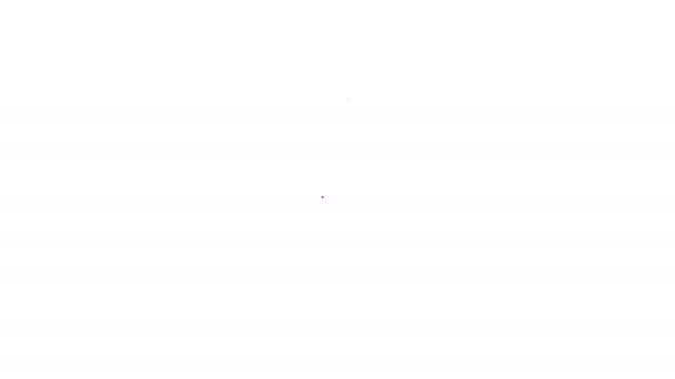 Czarna linia Ikona koktajlu odizolowana na białym tle. 4K Animacja graficzna ruchu wideo — Wideo stockowe