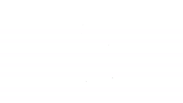 Zwarte lijn Biertap met glazen pictogram geïsoleerd op witte achtergrond. 4K Video motion grafische animatie — Stockvideo