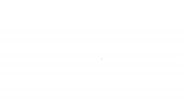 Черная линия Хмель значок изолирован на белом фоне. Видеографическая анимация 4K — стоковое видео