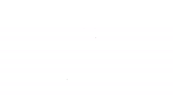 Línea negra Letrero de calle con inscripción Icono de barra aislado sobre fondo blanco. Adecuado para anuncios bar, cafetería, restaurante. Animación gráfica de vídeo 4K — Vídeos de Stock
