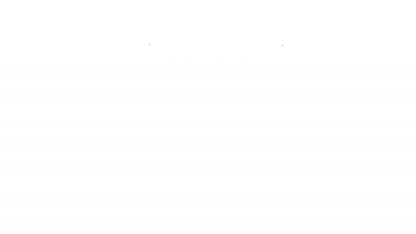 Черная линия Abacus значок изолирован на белом фоне. Традиционная система отсчета. Знак образования. Математическая школа. Видеографическая анимация 4K — стоковое видео