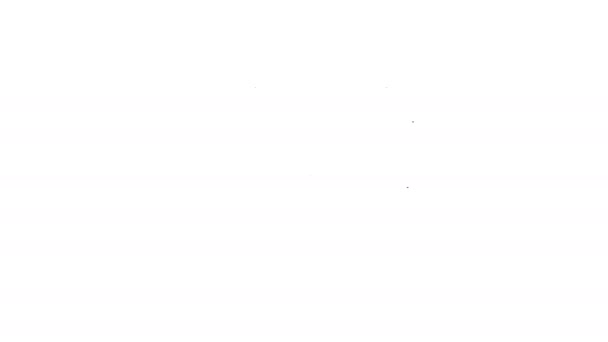 Linha preta Ícone de mochila escolar isolado no fundo branco. Animação gráfica em movimento de vídeo 4K — Vídeo de Stock