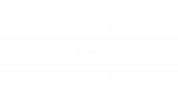 Черная линия баскетбольный мяч значок изолирован на белом фоне. Спортивный символ. Видеографическая анимация 4K — стоковое видео