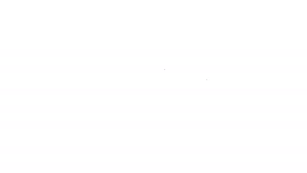 Черная линия Ластик или резиновый значок изолированы на белом фоне. Видеографическая анимация 4K — стоковое видео