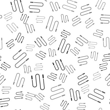 Siyah atlama ipi simgesi beyaz arkaplanda izole edilmiş. İp atlıyorum. Spor malzemeleri. Vektör İllüstrasyonu