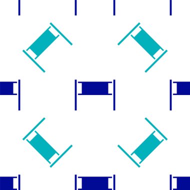 Mavi Voleybol net simgesi beyaz zemin üzerinde izole edilmiş pürüzsüz desen. Vektör İllüstrasyonu