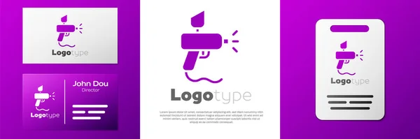 Значок Logotype Paint Spray Gun Изолирован Белом Фоне Элемент Шаблона — стоковый вектор