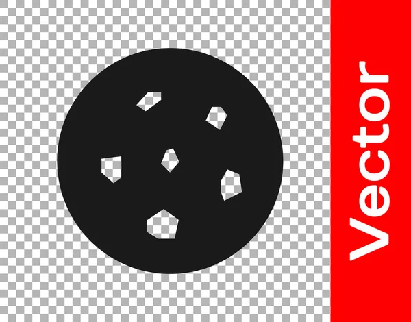 Schwarzer Keks Oder Keks Mit Schokoladensymbol Auf Transparentem Hintergrund Vektorillustration — Stockvektor