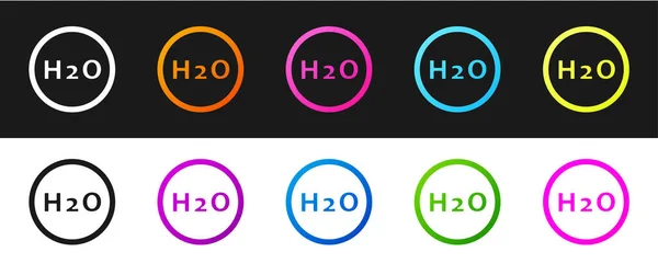 Set Chemische Formel Für Wassertropfen H2O Förmiges Symbol Isoliert Auf — Stockvektor