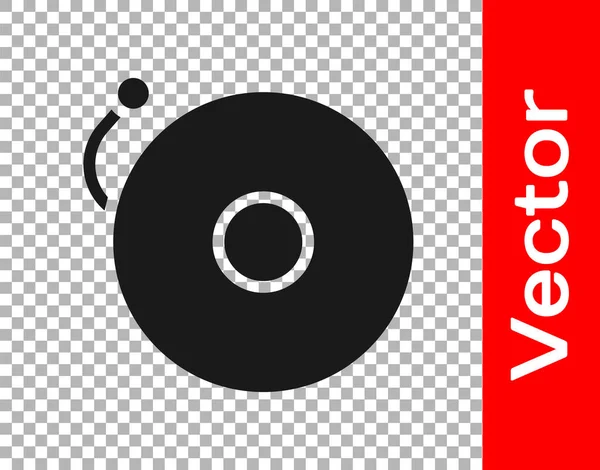 Schwarzes Klingelzeichen Auf Transparentem Hintergrund Alarmsymbol Serviceglocke Handklingelschild Benachrichtigungssymbol Vektorillustration — Stockvektor